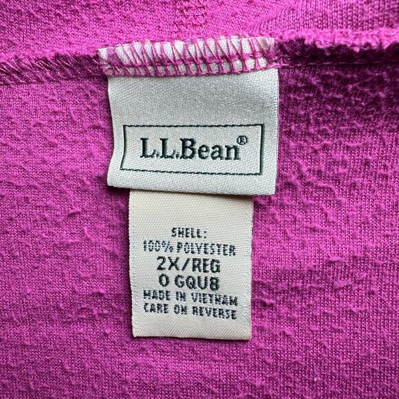 L.L. Bean women’s pink fleece full-zip hoodie. Size 2X - Picture 5 of 8